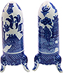 Blue Willow Rocket Salt and Pepper Shakers - 3.5 Height