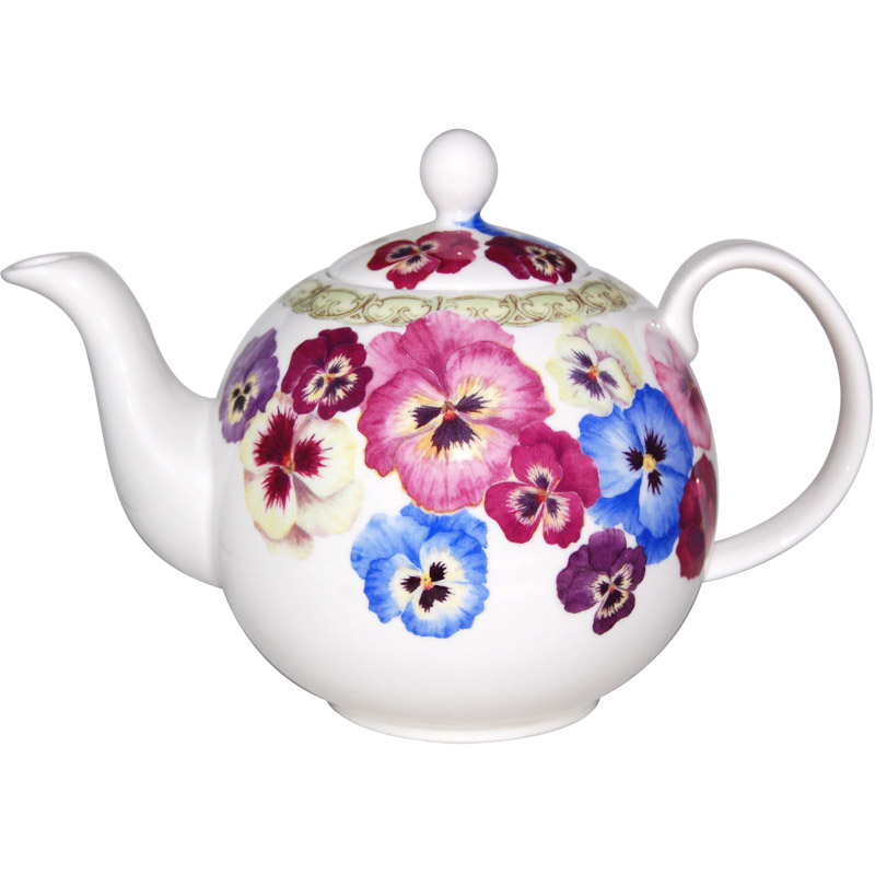 Pansy Teapot, 6-cup