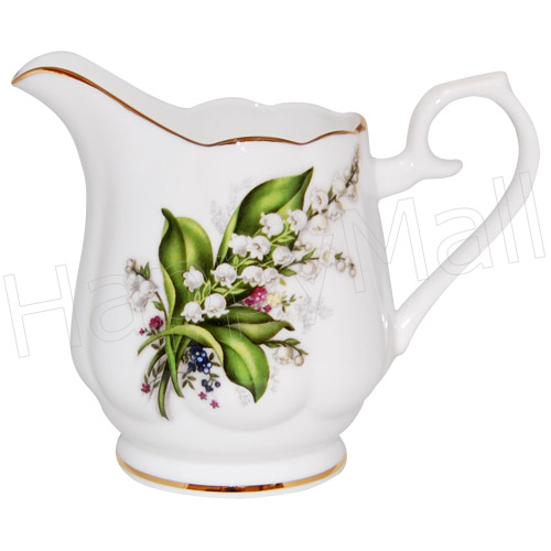 Lily of the Valley Fluted Cream and Sugar Set, photo-1