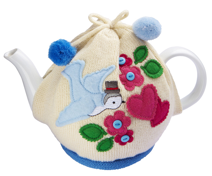 Bluebirds Knitted Tea Cozy