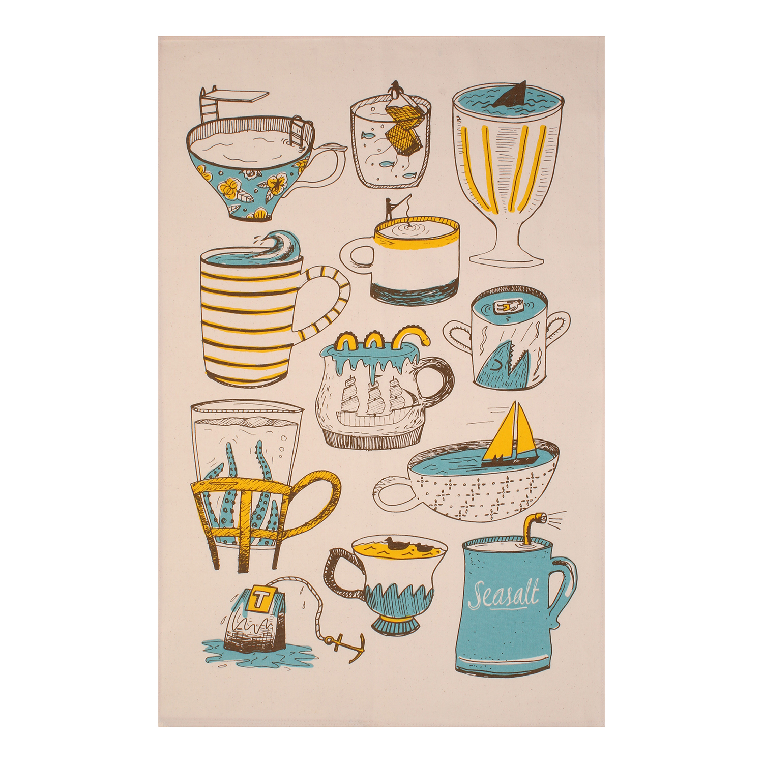 Cotton Tea Towel by Seasalt - A Cup of Sea