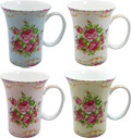 Classic Rose Mug - Set of 4