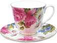 Graces Rose - Bone China Cup and Saucer Set