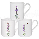 Set of 3 Lyric Lavender Coffee Mugs