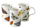 Butterfly Garden Bone China Mugs - Set of 3