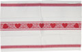 Hearts Cotton Kitchen Towel - Red