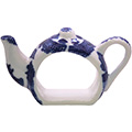 Blue Willow Teapot Shape Napkin Holder, 2.25H