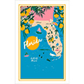 Florida Map Cotton Tea Towel