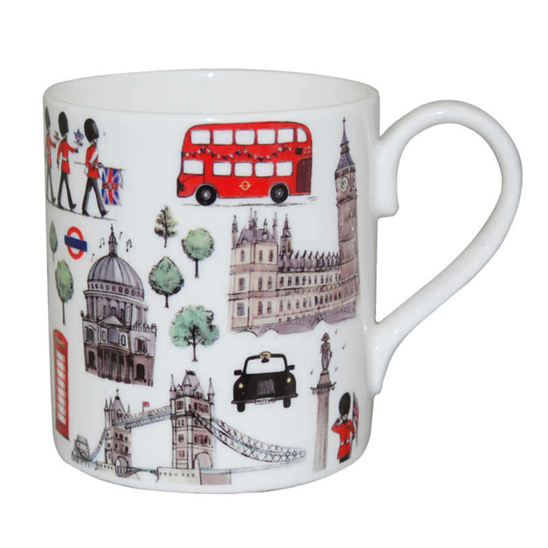 Great British Souvenir Iconic London Travel Mug With Handle 