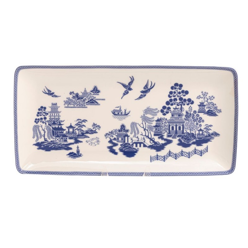 VINTAGE NEW OLD STOCK Arnold Design Fiberglass SANDWICH TRAY Blue Willow Bough