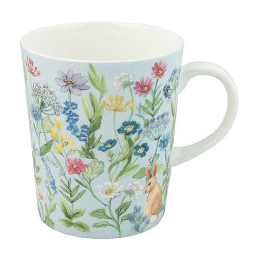 Bunny Garden Coffee Cup Mug Stechcol Gracie Bone China 10oz Easter Spring Flower