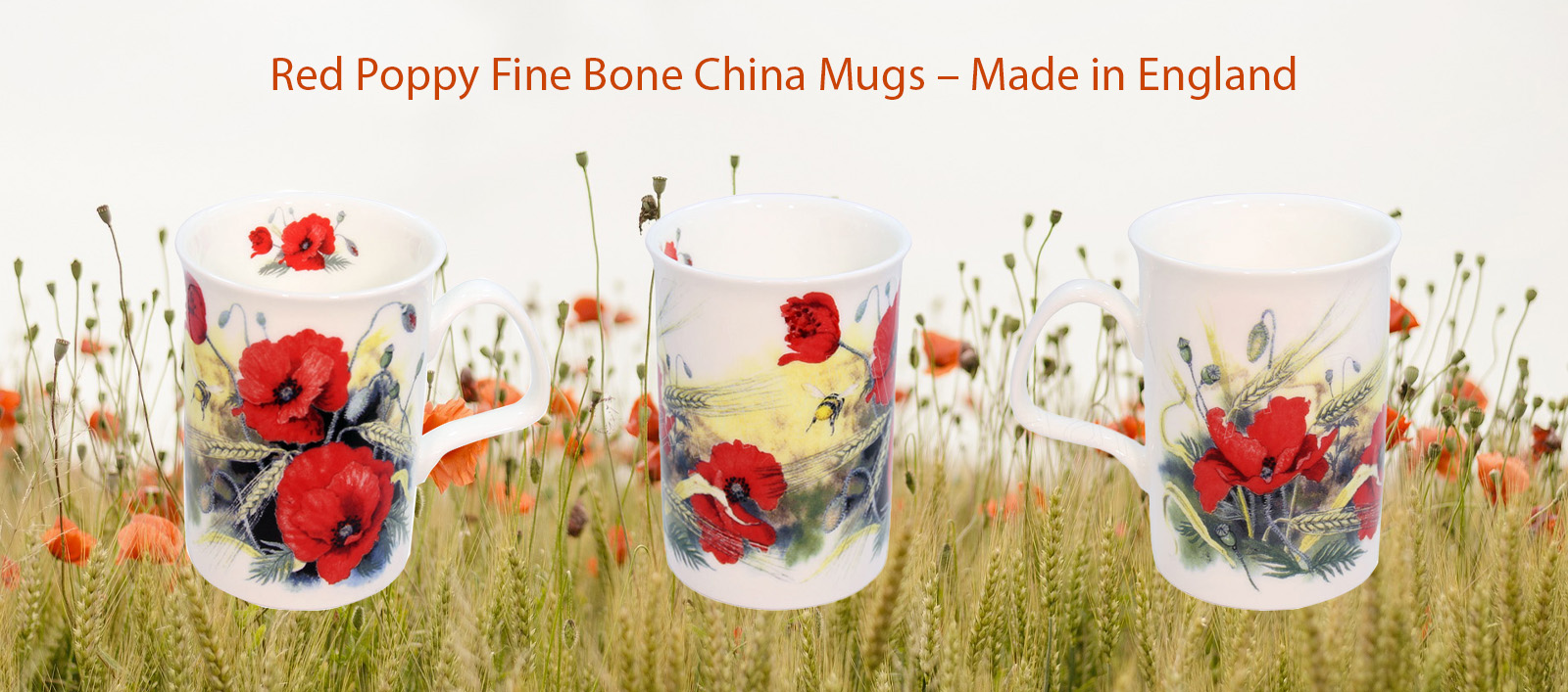 Red Poppy Tea Mugs